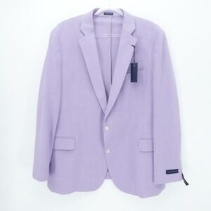 Stafford Blazer Mens 50R Purple Classic Fit Stretch Sport Coat Business Office